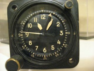 Waltham Type A - 13a Mechanical Aircraft Clock.  2 - 1/4 ",  8 Day