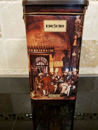 West German EDUSCHO ' S Coffee Tin GRECO SCENE 2