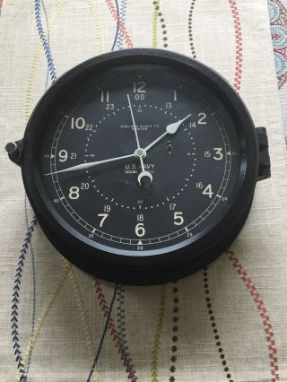 Chelsea Ships Military Clock U S Navy 8 Inch Dial Professional Cleaned