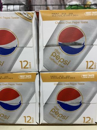1x 12oz 12pk Diet Caffeine Pepsi Cans