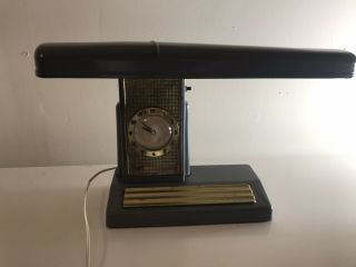 Art Deco Telechron Desk Lamp And Clock Vintage