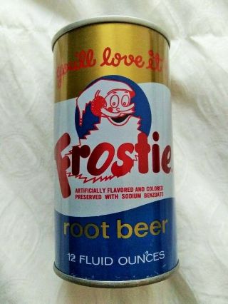 Vintage 12oz Frostie Root Beer Straight Steel Soda Pop Can Lenexa Kansas