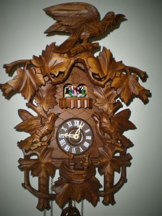 Cuckoo Clock,  Large,  Vintage,  Beautifully Hand Carved.  See
