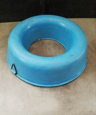 Vintage Blue Enamelware Bundt Cake Pan Jello Mold W/ Hanger 8 " Dia.