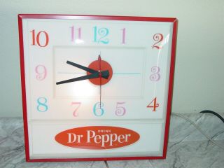 Vintage Dr.  Pepper 10 - 2 - 4 Lighted Pam Wall Clock,  Soda Pop Advertising