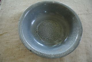 Vintage Gray Enamel Ware Pan 141/2  X 5 " Wash Basin Bowl Graniteware