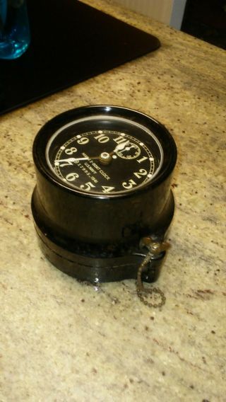 Seth Thomas Us Navy Ships Clock 3 1/2 " Dial Ww2 1941 Dial Runs