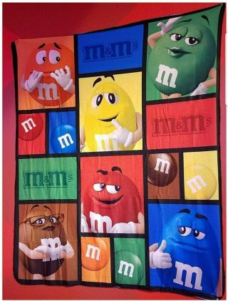 M&m Big Face Characters Blanket