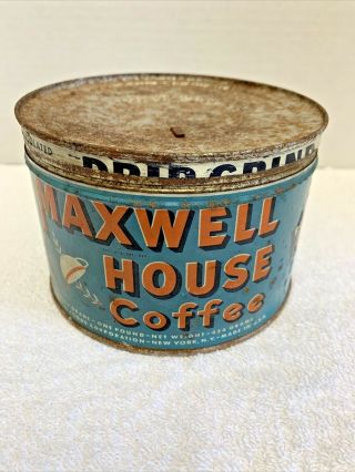 Vintage Maxwell House One Pound Coffee Can Tin