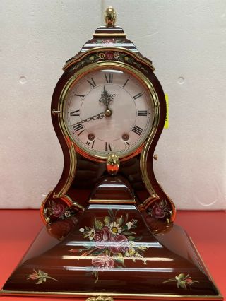 Swiss Eluxa Regence Clock Vintage With Wall/mantle - Red 42 Cm With Certificate