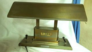 Vtg 1950 ' s Bronze Art Deco Pennwood Numerchron Tymeter Desk Lamp Clock 2
