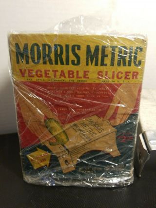 Vintage Morris Metric Vegetable Slicer W/original Box Made In Usa.  Chrome Steel