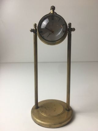 Pre 1947 Glass Orb Desk Clock The Kings India 17 Jewel Movement Tilt Setting