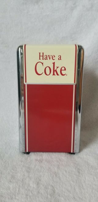 Vintage 1992 Coca Cola Have A Coke Metal Napkin Holder Dispenser Great Shape