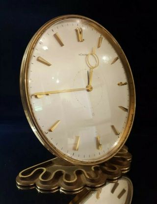 Vintage Lecoultre 8 Day Swiss Desk Clock Art Deco Brass,  Parts Repair