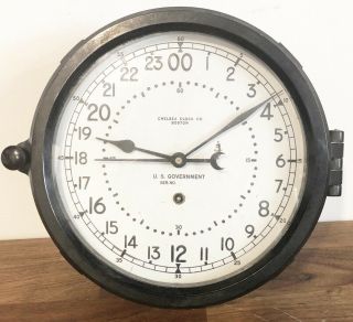 Chelsea Ships/military Clock Air Force 8 1/2 " Dial Missile Silo - 24 Hr Dial