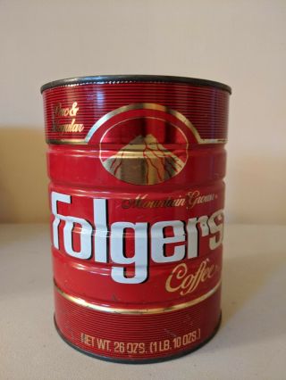 Vintage Folgers Coffee Can 26 Oz Perc & Regular