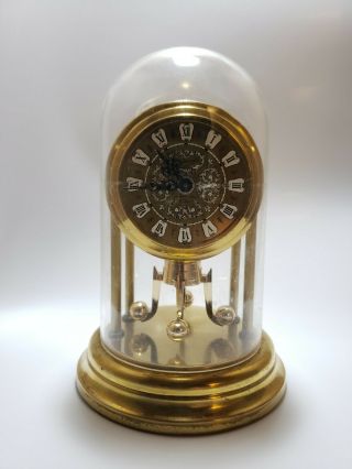 Vintage Schmid 6” Wind Up Anniversary Clock West Germany Seems To Keep Time