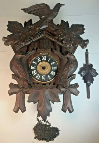 Vintage Seth Thomas Case Regula Movement Germany Cuckoo Clock Topper & Pendulum
