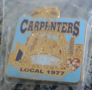 Carpenters Union Local 1977 Las Vegas Nevada Vintage Pin Back Lapel Casinos
