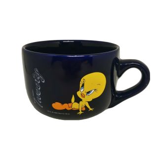 Warner Brothers Looney Tunes Tweety Bird Blue Coffee Tea Cup Mug Soup Bowl 1998