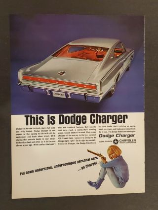 Vintage 1966 Dodge Charger Print Ad