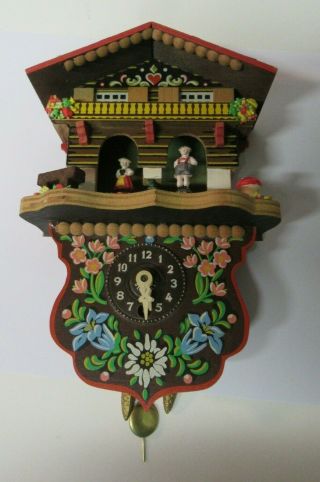 Rare Vintage Key Wind Toggili German Cuckoo Clock Weather Station