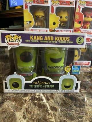 The Simpsons Sdcc 2019 Shared Exclusive Kang And Kodos Gitd Funko Pop 2 Pack