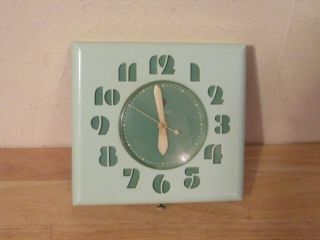 Vintage 1940s - 50s Retro Telechron Electric Wall Clock Model 2h27 - Exc