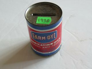 Vintage Farm - Oyl Motor Oil Mini Tin Can Coin Or Razor Blade Bank -