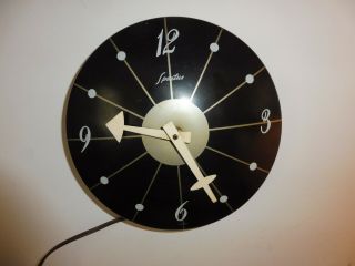Vintage Spartus Sputnik Retro Mid Century Kitchen Wall Clock Model 652 Electric