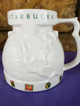 Vintage Starbucks 20 Oz Coffee Around The World Travel Mug Cup Tumbler Globe 97 