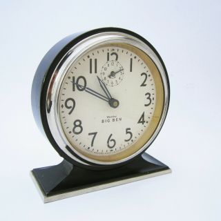 1931 Vintage Westclox Big Ben Style 3 Art Deco 69 Alarm Clock With Black Body