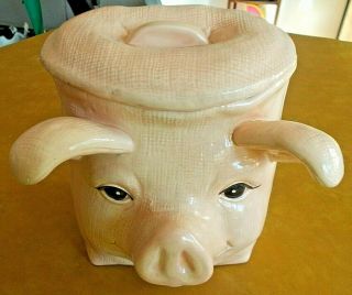 Two Piece Ceramic Pig Shaped Canister/cookie Jar