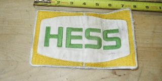 Rare Vintage 7 " Hess Gas & Oil Employee Uniform Patch Sign Green Yellow Look Nr