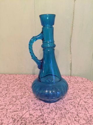 Vintage Jim Beam Blue Glass Genie Decanter Bottle " I Dream Of Jeannie "