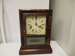 Vintage Seth Thomas Usa Mantle Shelf Clock - Pendulum Key Wind Painted Frosted Ins