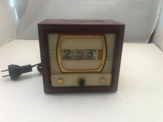 1950 ' s Tymeter Tele - Vision Clock Electric Flip Number Numechron TV MCM 2