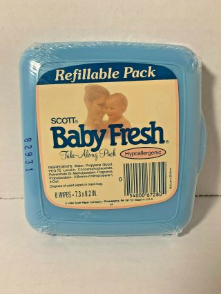 Vintage 1984 Scott Baby Fresh Take - Along Pack Hypoallergenic Refillable Pack