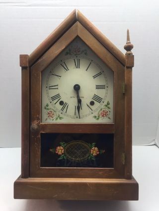 Vintage Seth Thomas Gothic Steeple Mantle 8 Day Clock