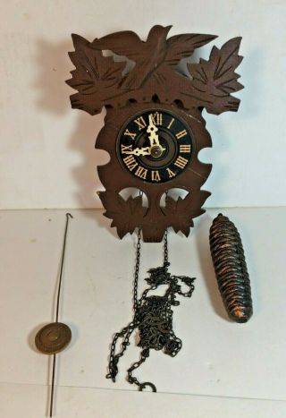Vintage Black Forest Cuckoo Clock Germany Complete West Germany Movement Parts