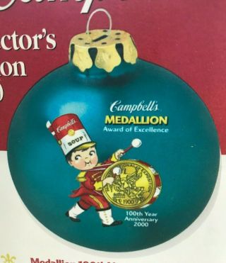 Vintage Collectible 2000 Campbell’s Soup Ball Christmas Ornament 100th