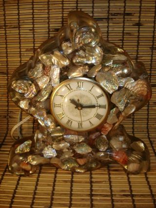 Vintage Lanshire Lucite Resin " Vomit " Clock -