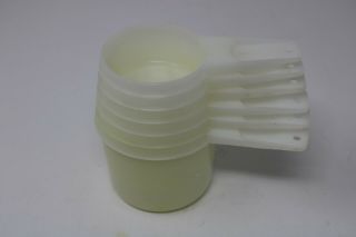 Vintage Tupperware Nested Measuring Cups Full Set Opaque White Clear 761