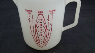Vintage Tupperware Measuring Cup 2 2C 16oz Red Letters Lettering 134 3