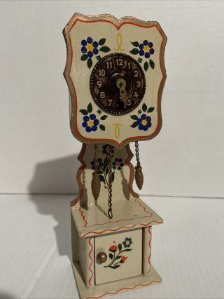 Vintage Josef Hauser West German Miniature Grandfather Clock