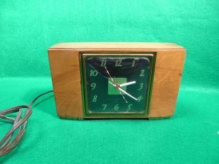 General Electric Wood Clock Model 3h176 Art Deco Mid Century For Parts/repair