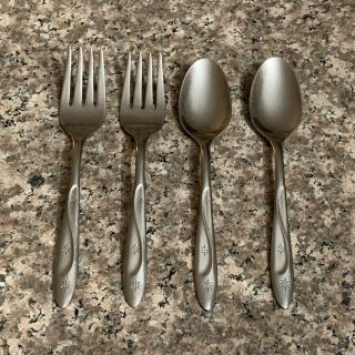 International Silver Americana Star Stainless Usa Flatware Forks Spoons 4pc Set