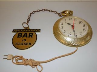Vintage Spartus Bar Is Open Backwards Clock Pocket Watch Decor Parts Repair
