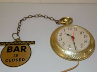 Vintage Spartus Bar Is Open Backwards Clock Pocket Watch Decor Parts Repair 2